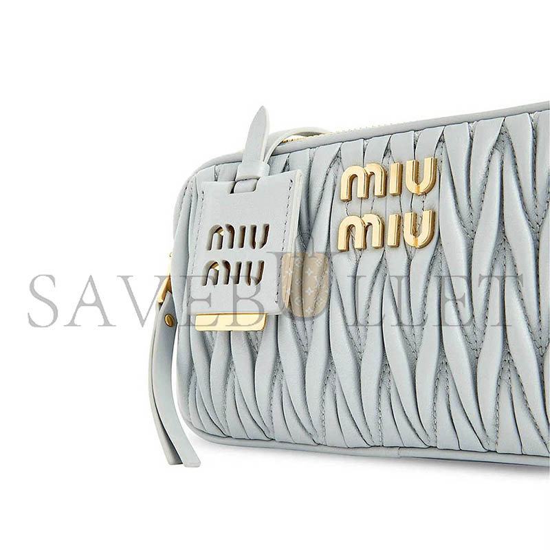 MIU MIU MATELASSE NAPPA LEATHER DOUBLE-LAYER CROSSBODY CAMERA BAG 5BP045 (18*10*5cm)